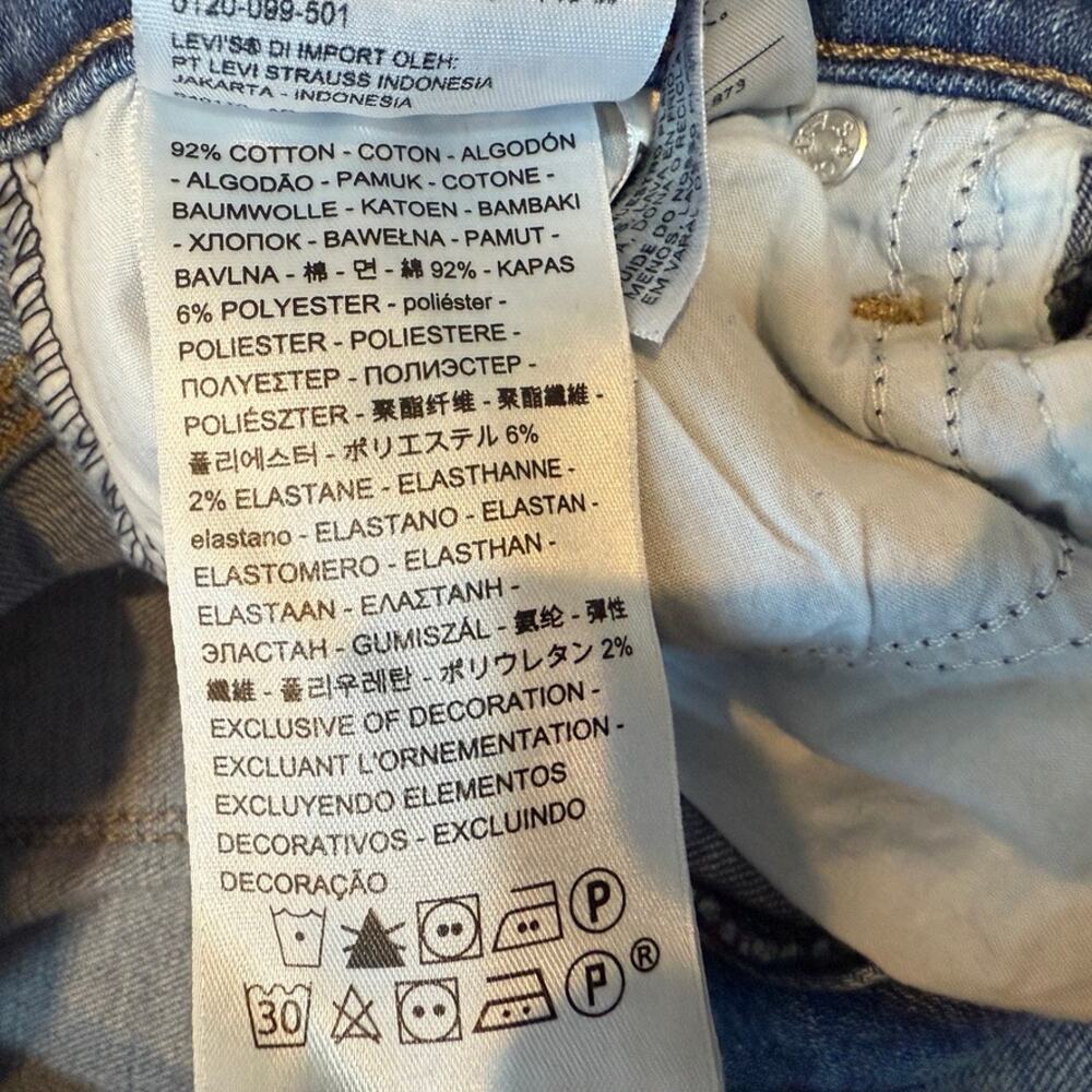 Levi's 29 724 high rise straight crop distressed stretch jeans J1 2745 - Picture 5 of 12